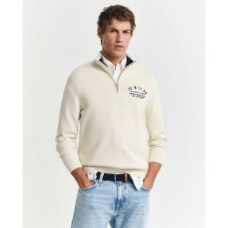 блуза,мъжки,пуловери,gant,8030258,half,zip,sweater,beige,(cream)