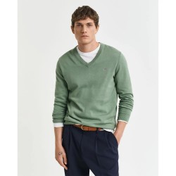 блуза,мъжки,пуловери,дамски,пуловери,gant,8030562,v,neck,sweater,green,(kalamata,green)