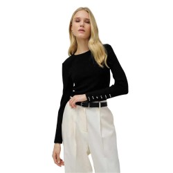 блуза,дамски,пуловери,дамски,плетени,дрехи,salsa,jeans,21009328,slim,fit,high,neck,sweater,black,(black)