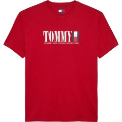 тениска,мъжки,тениски,tommy,jeans,dna,flag,regular,fit,short,sleeve,t,shirt,red,(sapphire,red)