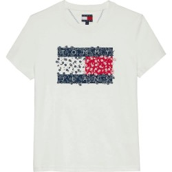 тениска,дамски,тениски,tommy,jeans,floral,flag,regular,fit,short,sleeve,t,shirt,beige