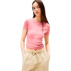 тениска,дамски,тениски,tommy,jeans,slim,essential,ext,short,sleeve,t,shirt,pink,(tahiti,berry)