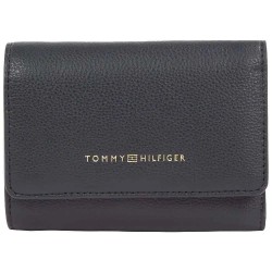 портфейли,и,портмонета,tommy,hilfiger,logotape,trifold,woman,wallet,blue,grey,(space,blue,corp)