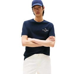 тениска,мъжки,тениски,tommy,hilfiger,outline,flag,script,short,sleeve,t,shirt,blue