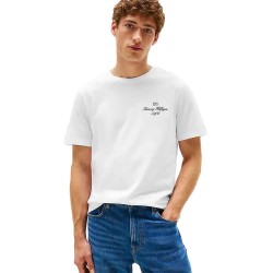 тениска,мъжки,тениски,tommy,hilfiger,outline,flag,script,short,sleeve,t,shirt,white