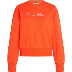 блуза,дамски,блузи,tommy,hilfiger,script,regular,fit,sweatshirt,brilliant,orange,(orange)