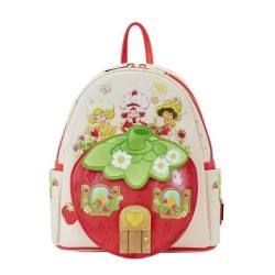 раница,раници,loungefly,strawberry,shortcake,house,backpack,white