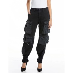 панталони,дамски,панталони,replay,w8019b.000.10307,cargo,pants,refurbished,black