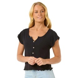 риза,с,къс,ръкав,дамски,блузи,дамски,ризи,rip,curl,amantea,rib,short,sleeve,shirt,black
