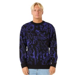 блуза,мъжки,пуловери,rip,curl,raw,all,over,sweater,blue