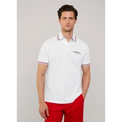 мъжки,блузи,с,яка,façonnable,chest,print,short,sleeve,polo,white,(white)