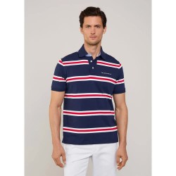 блуза,с,яка,мъжки,блузи,с,яка,façonnable,large,stripe,short,sleeve,polo,blue