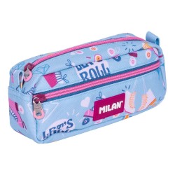 канцеларски,принадлежности,milan,2,zipped,rectangular,pencil,case,roller,2,special,series,blue,(multicolor)
