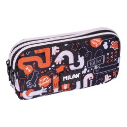 канцеларски,принадлежности,milan,3,zipped,pencil,case,fingers,special,series,black,(multicolor)