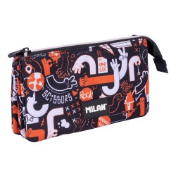 канцеларски,принадлежности,milan,5,pocket,pencil,case,fingers,special,series,black,(multicolor)
