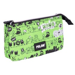 канцеларски,принадлежности,milan,5,pocket,pencil,case,tandem,2,special,series,green,(multicolor)