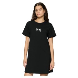 фланелка,с,къс,ръкав,дамски,поли,и,рокли,miss,tee,praying,hands,short,sleeve,short,dress,black,(black)