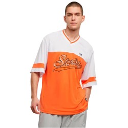 тениска,мъжки,тениски,starter,black,label,starter,v,neck,mesh,short,sleeve,t,shirt,orange,(mandarin)
