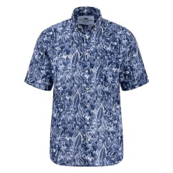 Риза с къс ръкав Fynch hatton 15046111 Summer Linen Prints short sleeve shirt - Blue (Navy) риза,с,къс,ръкав,мъжки,ризи,fynch,hatton,15046111,summer,linen,prints,short,sleeve,shirt,blue,(navy)