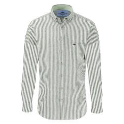 Риза с дълъг ръкав Fynch hatton 15046140 Classic Linen Stripes long sleeve shirt - Green (Olive) риза,с,дълъг,ръкав,мъжки,ризи,fynch,hatton,15046140,classic,linen,stripes,long,sleeve,shirt,green,(olive)