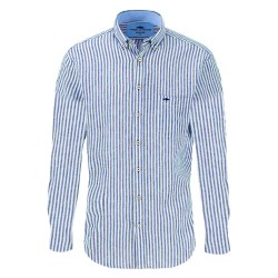 Риза с дълъг ръкав Fynch hatton 15046140 Classic Linen Stripes long sleeve shirt - Blue (Strong Blue) риза,с,дълъг,ръкав,мъжки,ризи,fynch,hatton,15046140,classic,linen,stripes,long,sleeve,shirt,blue,(strong,blue)