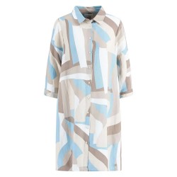 Рокля Fynch hatton A-Line Colorful Linen Mix 3/4 sleeve dress - Multicolor (Summer Lavender) рокля,дамски,поли,и,рокли,fynch,hatton,a,line,colorful,linen,mix,3,4,sleeve,dress,multicolor,(summer,lavender)