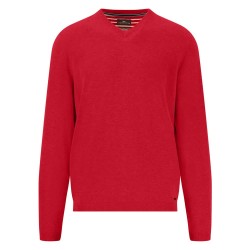 блуза,мъжки,пуловери,fynch,hatton,air,cotton,v,neck,sweater,red