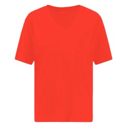 тениска,дамски,тениски,fynch,hatton,basic,short,sleeve,v,neck,t,shirt,summer,red,(red,orange)