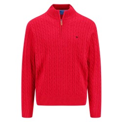 блуза,мъжки,пуловери,fynch,hatton,cable,half,zip,sweater,red,(poppy,red)
