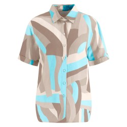 Fynch hatton Colorful Linen Mix short sleeve blouse - Beige (Summer Lavender) дамски,блузи,fynch,hatton,colorful,linen,mix,short,sleeve,blouse,beige,(summer,lavender)