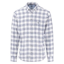 карирана,риза,мъжки,ризи,fynch,hatton,linen,classic,checks,long,sleeve,shirt,white