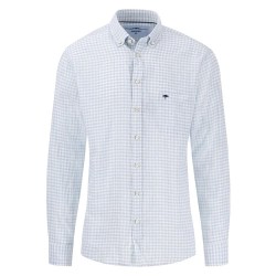 Риза с дълъг ръкав Fynch hatton Linen Vichy long sleeve shirt - Blue (Summer Breeze) риза,с,дълъг,ръкав,мъжки,ризи,fynch,hatton,linen,vichy,long,sleeve,shirt,blue,(summer,breeze)