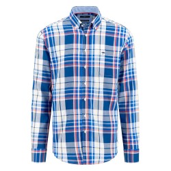 карирана,риза,мъжки,ризи,fynch,hatton,oxford,check,mix,long,sleeve,shirt,blue