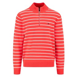 блуза,мъжки,пуловери,fynch,hatton,striped,half,zip,sweater,poppy,red,(red)