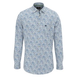 риза,с,дълъг,ръкав,мъжки,ризи,fynch,hatton,summer,flower,print,long,sleeve,shirt,blue