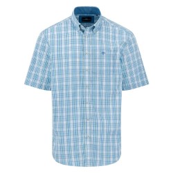 Карирана риза Fynch hatton Summer Check short sleeve shirt - Blue (Minty Green) карирана,риза,дамски,ризи,мъжки,ризи,fynch,hatton,summer,check,short,sleeve,shirt,blue,(minty,green)
