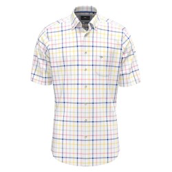 карирана,риза,мъжки,ризи,fynch,hatton,summer,oxford,check,short,sleeve,shirt,white