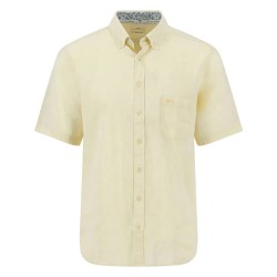 риза,с,къс,ръкав,мъжки,ризи,fynch,hatton,summer,linen,short,sleeve,shirt,beige,(pale,yellow)