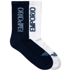 чорапи,мъжки,чорапи,emporio,armani,em000543,af12299,short,socks,2,pairs,white,blue,(armani,blue,white)