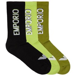 чорапи,мъжки,чорапи,emporio,armani,em000554,af12299,short,socks,3,pairs,green,black,(black,lime,green)