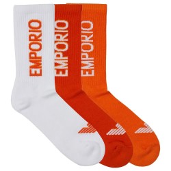 чорапи,мъжки,чорапи,emporio,armani,em000554,af12299,short,socks,3,pairs,white,orange,coral,(multicolor)