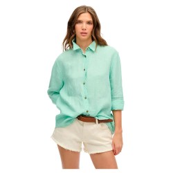риза,с,дълъг,ръкав,дамски,блузи,дамски,ризи,superdry,casual,linen,boyfriend,long,sleeve,shirt,green,(sea,foam,green)