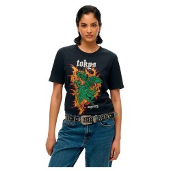 тениска,дамски,тениски,superdry,neo,trad,tattoo,relaxed,short,sleeve,t,shirt,black,(jet,black,slub)