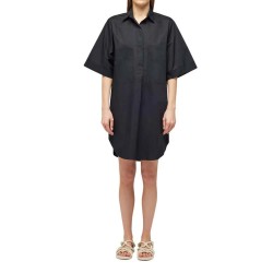 рокля,дамски,поли,и,рокли,sundek,abito,popeline,short,sleeve,short,dress,black