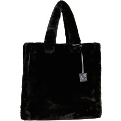 пазарска,чанта,всички,чанти,sundek,eco,fur,shopper,bag,black