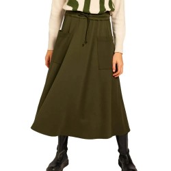 пола,дамски,поли,и,рокли,sundek,high,waist,midi,skirt,green,(dk.ar.,green)