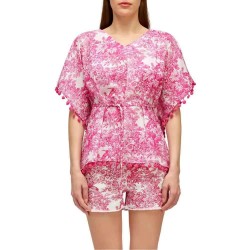 рокля,дамски,поли,и,рокли,sundek,kaftano,toile,de,jouy,short,sleeve,dress,pink