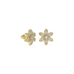 бижутерия,guess,jube04145,white,lotus,earrings,golden