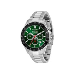 часовник,часовници,sector,230,43,mm,chronograph,watch,silver,green,dial,(silver)
