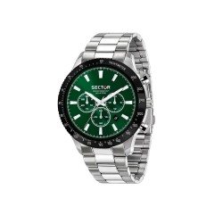 часовник,часовници,sector,270,45,mm,chronograph,watch,silver,(silver,green,dial)
